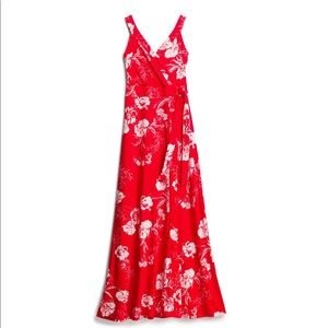 Helena Faux wrap maxi dress